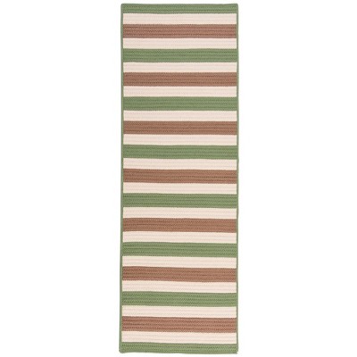 Colonial Mills Stripe It - Moss-stone 2 ft.x8 ft. Runner (Rectangle) Rug Indoor/Outdoor 100% Polypropylene