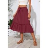 2025 Trendy High Waist Tiered Flowy Skirt for Women - Below Knee with Pockets A-10 Dusty Rose - 4 of 4