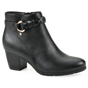 Cliffs by White Mountain Women's Anslie Bootie, Black Smooth, 7.5W