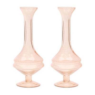 Melrose Blush Glass Stem Vase (Set of 2)