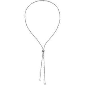 Y-Circle Necklace for Women, Adjustable Gold and Silver Plated Long Chain silver B - 1 of 4