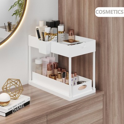 White Double Sliding 2-Tier Under Sink Organizer