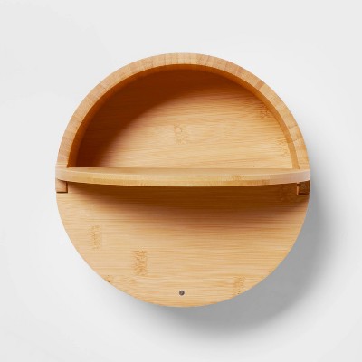 9&#34; x 4&#34; Circular Hinge Lid Bamboo Countertop Organizer - Brightroom&#8482;_3