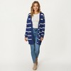 Anna-Kaci Women's Long Sleeve Striped Knit Button Front Cardigan with Soft Textured Feel and Relaxed Drop Shoulder Fit - 3 of 4