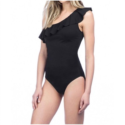 Women's Flirtatious Ruffle One Shoulder One Piece Swimsuit - La Blanca
