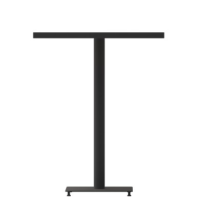 Teak and Black Square Outdoor Bar Height Table
