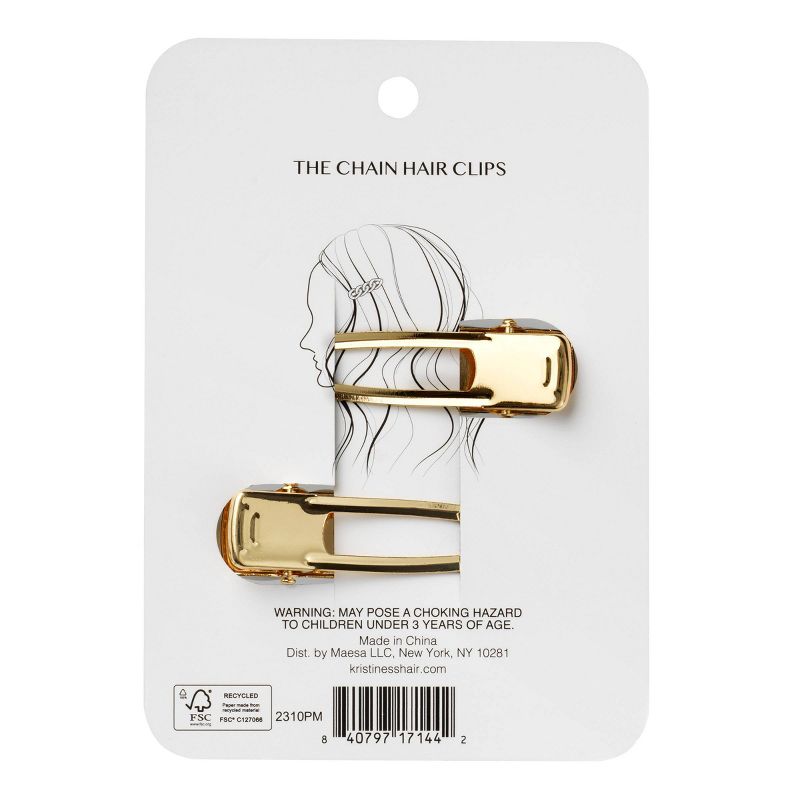Kristin Ess The Chain Hair Clip - 2ct, 3 of 8