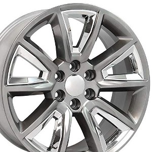 OE Wheels CV73B 22 Inch Rim Fits Tahoe Style 6x139.7 22x9 Gloss Hyper Black with Chrome Insert - Hollander 5696 (1) - 1 of 4