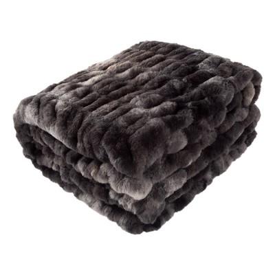 Queen Black Faux Fur Machine Washable Blanket