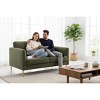 Okak Modern Plush Upholstered Corduroy Loveseat with Solid Wood Frame,Compact Sofa Couch for Living Room,Apartment - 3 of 4