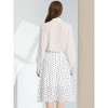 INSPIRE CHIC Women's Elastic Waist Zipper Polka Dots Casual Midi Skirts - 4 of 4