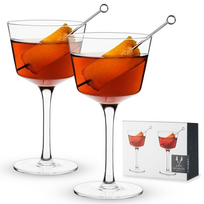 The Original Nick and Nora Crystal Martini Glasses (Gift Box Set