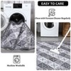 Vintage Washable Rug Boho Area Rugs for Living Room Bedroom Kitchen Soft Non-Slip Foldable Indoor Carpet - 2 of 4