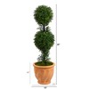 Nearly Natural 40-in Boxwood Double Ball Topiary Artificial Tree in Terra-Cotta Planter (Indoor/Outdoor) - 3 of 4