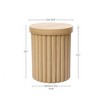 LuxenHome Brown Wood Fluted Round Side Table, 19" Mid Century Modern Wooden Accent Tables for Small Spaces, Bedside Table for Living Room - 3 of 4