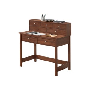 Elegant Desk with Storage Oak - Techni Mobili, Brown