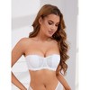 INSPIRE CHIC 3 Pcs Women's Lace Underwired Adjustable Straps Padded Tube Balconette Bras - 4 of 4