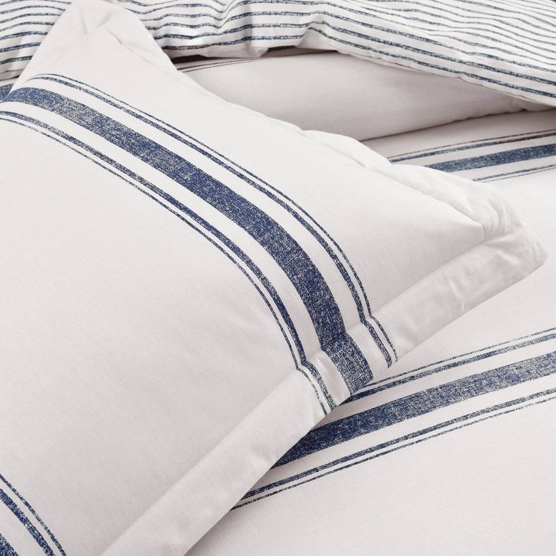Farmhouse Stripe Reversible Cotton Comforter & Sham Set - Lush D&#233;cor, 5 of 15