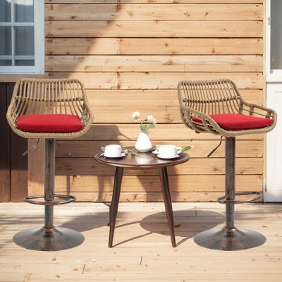 MOONMISS Modern Swivel Bar Stools Set of 2 Adjustable Counter Height Chairs with Footrest for Kitchen, Dining Room