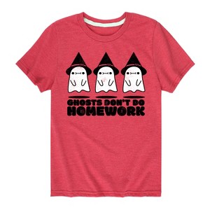 Boys' - Instant Message - Ghosts Don't Do Homework Short Sleeve Graphic T-Shirt - 1 of 4