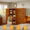 Besiost 71" Freestanding Organizer with  Adjustable Shelves and Hanging Rails, Wooden Closet with 4 Barn Doors - 4 of 4