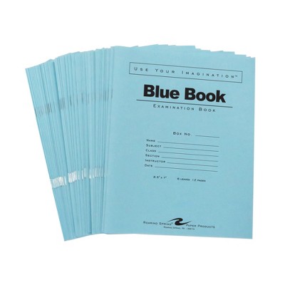 Roaring Spring Exam Books, 8.5" x 7" with Various Sheet Counts, Wide Ruled with Margin, Proudly Made in the USA!