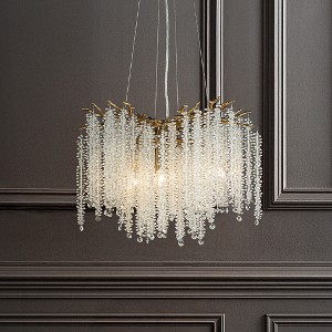 ALOADECOR Modern Glam Crystal Chandelier  Branch Style Pendant Ceiling Light for Dining Room Living Room - 1 of 4