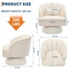 Swivel Barrel Chair - Teddy Velvet/Velvet Upholstered Modern Armchair with Striped Backrest & Plush Padding - 2 of 4