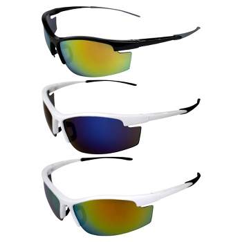 3 Pairs of AlterImage Venture Sunglasses with Red Mirror, Blue Mirror, Red Mirror Lenses