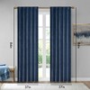 VYNXARIA 37x84" Room Darkening Metallic Printed Poly Velvet Window Panel Pair(2 Pc Panel), Navy - 4 of 4