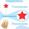Unique Bargains Non-Edible Star Paper Bamboo Picks Birthday Cake Decorations Toppers 50 Pcs - 3 of 4