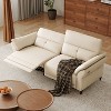 ATJafurn Full Grain Leather Power Reclining Sofa with Dual Motor, White Modern Recliner Sectional Couch with Console and USB Ports for Living Room - 3 of 4