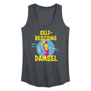 Women's - Disney - Self Rescuing Damsel Graphic Racerback Tank - 1 of 4