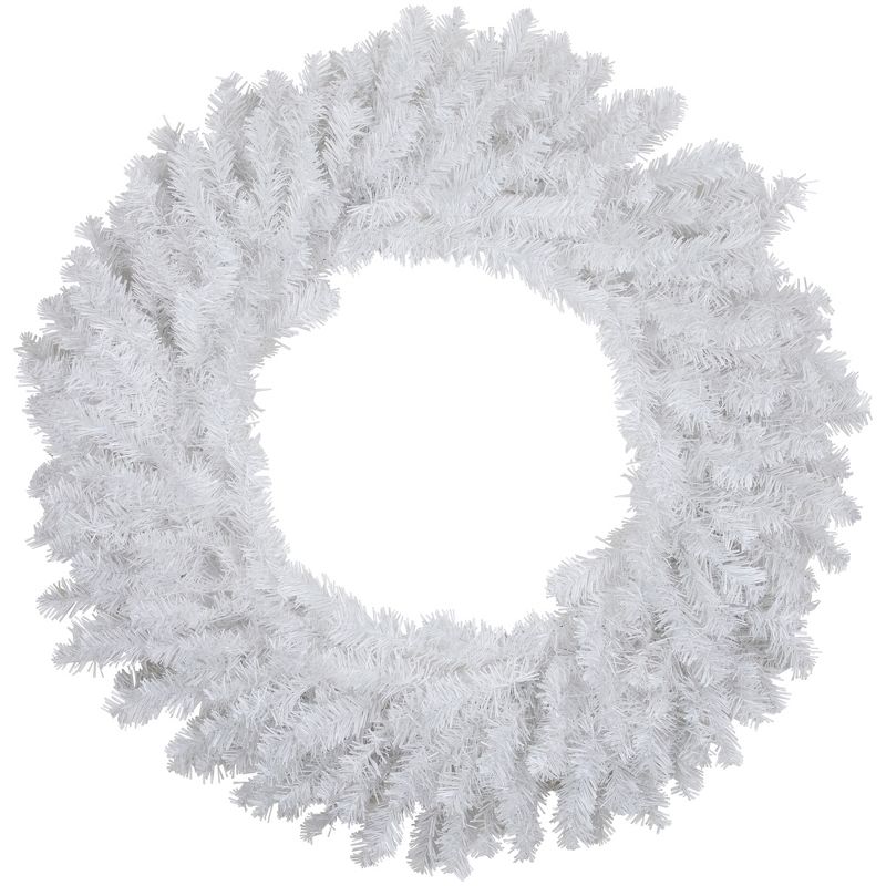 Northlight 24" Unlit White Canadian Pine Artificial Christmas Wreath, 1 of 10