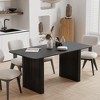 Lirago Solid Wood 67'' Rectangular Dining Table for 6 People Nordic Style Black - 2 of 4