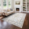 Floral Washable Area Rugs Non-Slip Non-Shedding Contemporary Accent Rugs - 3 of 4