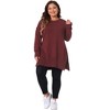 Agnes Orinda Women's Plus Size Crew Neck Long Sleeve Slit Hem Knit Pullover Sweaters - 3 of 4