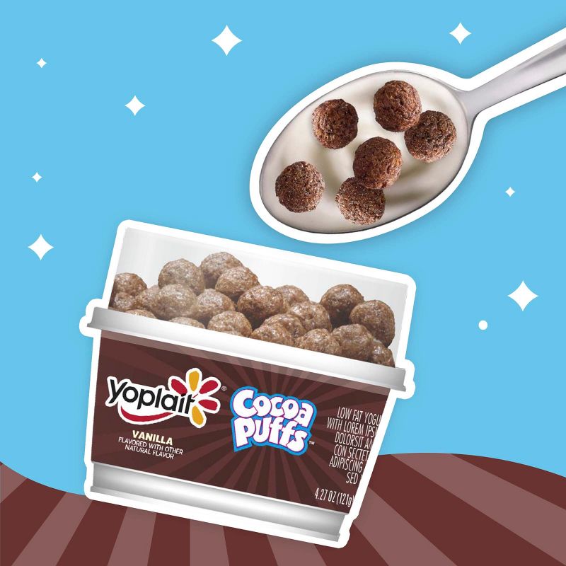 Yoplait Cocoa Puffs Cereal Topped Yogurt Cup - 4.27oz, 2 of 10