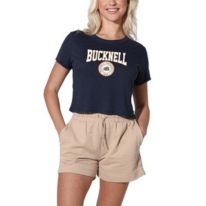 Women's Bucknell University Collegiate Seal Crop Top T-Shirt - 1 of 4