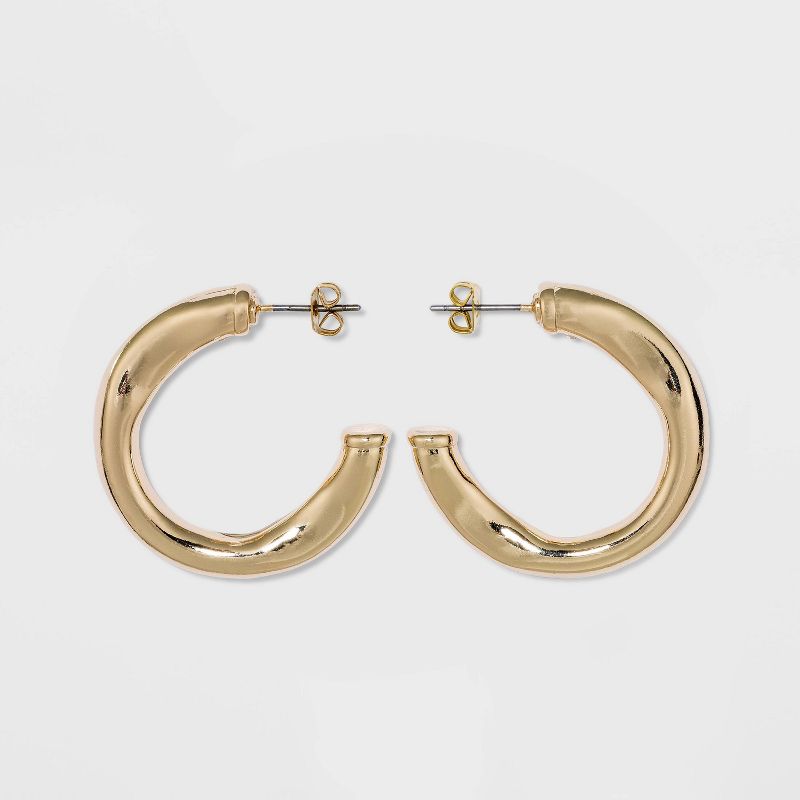 Wavy Hoop Earrings - A New Day&#8482; Gold, 1 of 3