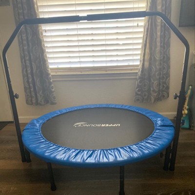 Machrus Upper Bounce 48 Mini Trampoline with Adjustable Handbar – Round  Foldable Rebounder Fitness Trampoline for Kids & Adults