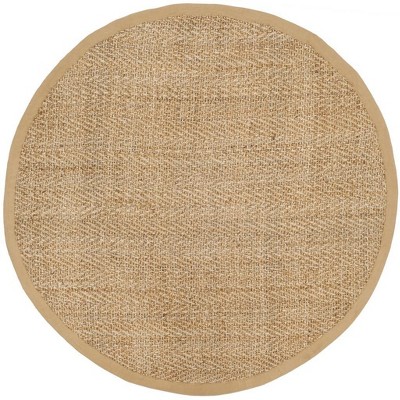 Natural 8' Round Handmade Braided Jute Area Rug