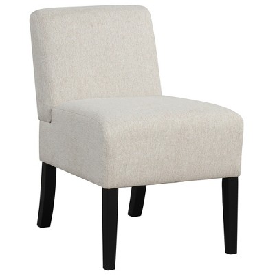 Tangkula Armless Accent Chair w/ Rubber Wood Legs Modern Vanity Chair for Bedroom
