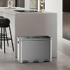 Trash Can, Compartment Garbage Bins, Stainless Steel Recycling Bin for Kitchen, Office, Restaurant, Silver - 2 of 4