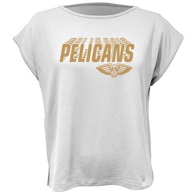 NBA New Orleans Pelicans Women's White Round Neck Short Sleeve T-Shirt