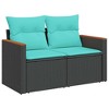vidaXL 14 Piece Patio Sofa Set with Cushions Black Poly Rattan - 3 of 4