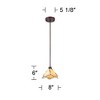 Possini Euro Design Petals Bronze Mini Pendant 8" Wide Farmhouse Rustic Amber Art Glass Shade for Dining Room House Kitchen Island Entryway Bedroom - 4 of 4