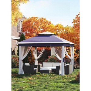 11x11 Pop Up Canopy Tent with Mosquito Netting, Outdoor Canopy Shelter Gazebo Easy Setup, Water & UV Resistant for Garden, Party, Outdoor - 1 of 4