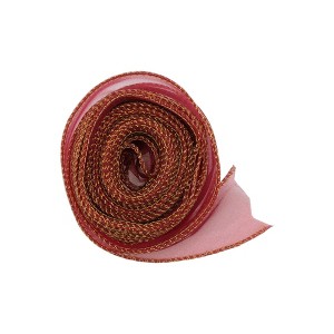 Unique Bargains Ribbon Gold-Edged Fishtail Organza Simple Style Polyester 354.33"x1.57" 1 Pc - 1 of 3