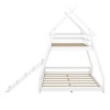 NicBex Twin over Queen Bunk Bed Classic House Shape Bed Frame with Guardrails and Ladder with Climbing Net and Climbing Ramp - 3 of 4